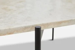 Woud La Terra occasional table, L, ivory travertine - black