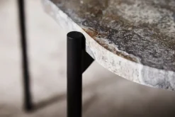 Woud La Terra occasional table, S, grey melange travertine - black