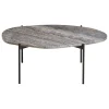 Woud La Terra occasional table, L, grey melange travertine - black