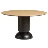 Woud Ludo dining table, 130 cm, black - white pigmented lacquered oak