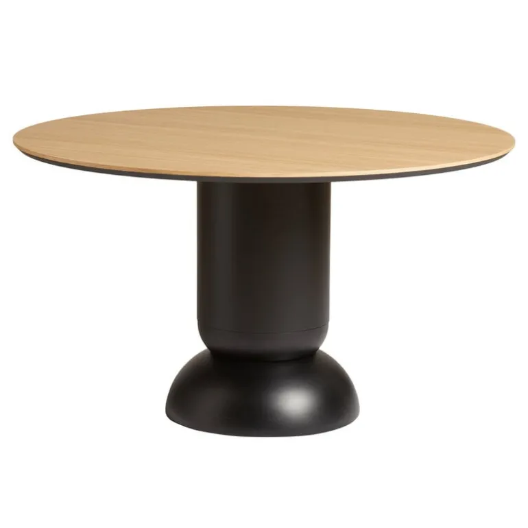 Woud Ludo dining table, 130 cm, black - white pigmented lacquered oak