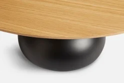 Woud Ludo dining table, 130 cm, black - white pigmented lacquered oak