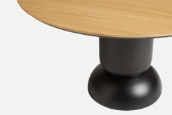 Woud Ludo dining table, 130 cm, black - white pigmented lacquered oak