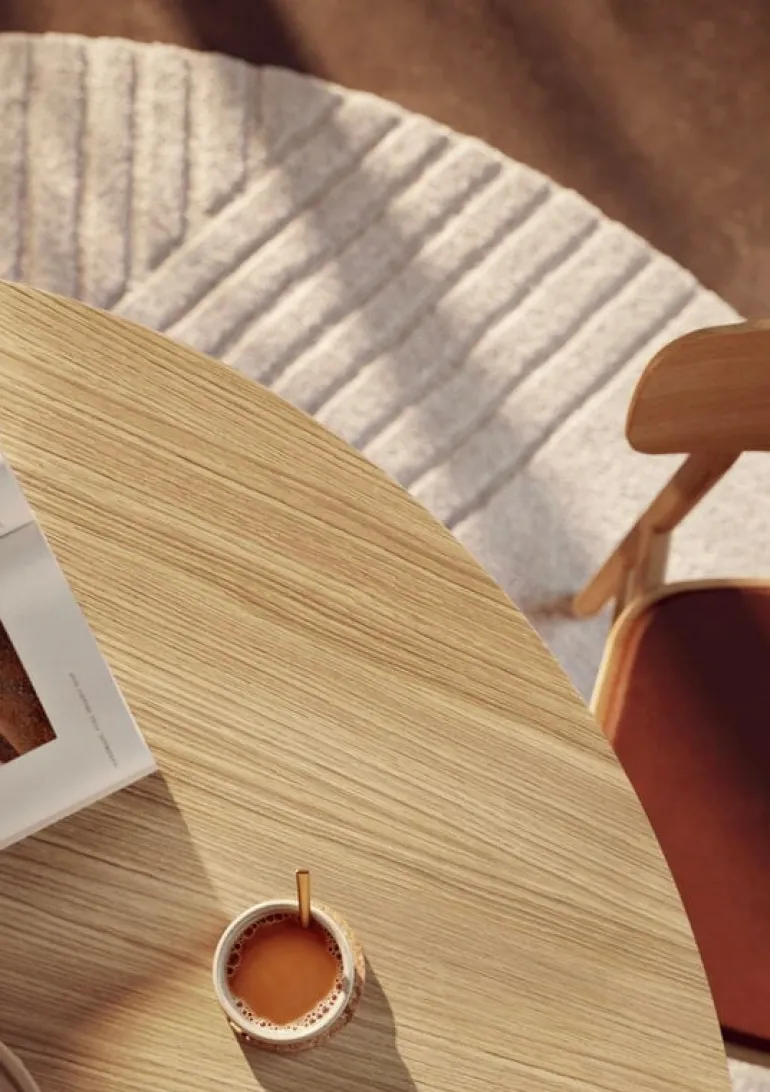 Woud Ludo dining table, 130 cm, black - white pigmented lacquered oak