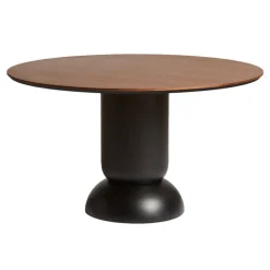Woud Ludo dining table, 130 cm, black - matt lacquered walnut