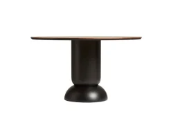 Woud Ludo dining table, 130 cm, black - matt lacquered walnut