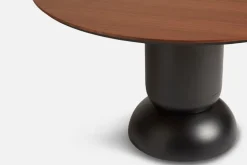Woud Ludo dining table, 130 cm, black - matt lacquered walnut