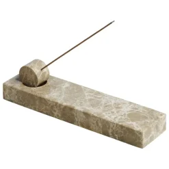 Woud Monolith incense holder, light brown marble