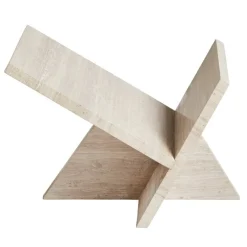 Woud Mountain magazine holder, grey travertine