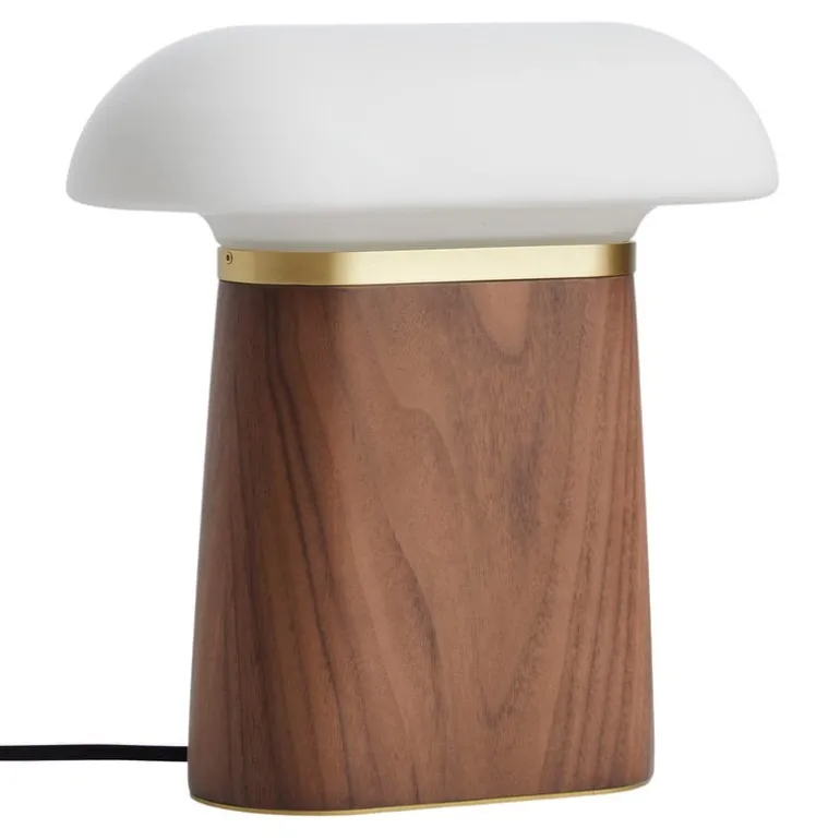 Woud Nova table lamp, walnut - opal glass