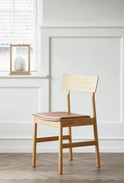 Woud Pause dining chair 2.0, oiled oak - cognac leather