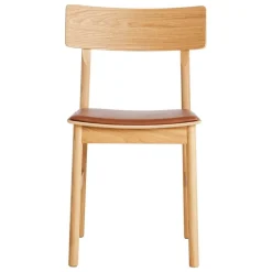 Woud Pause dining chair 2.0, oiled oak - cognac leather