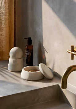 Woud Serene jar, tall, grey sandstone