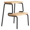 Woud Slalom step stool, white lacquered oak