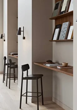 Woud Soma bar stool, 75 cm, black painted ash