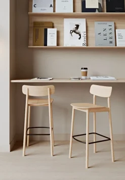 Woud Soma bar stool, 75 cm, white lacquered oak