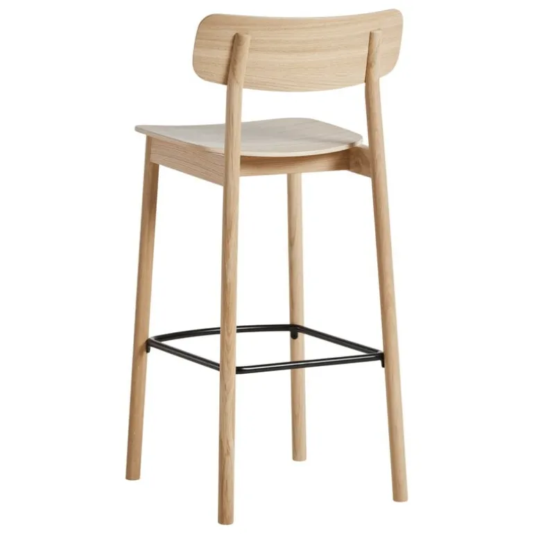 Woud Soma bar stool, 75 cm, white lacquered oak