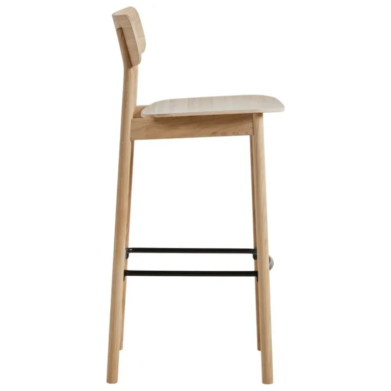 Woud Soma bar stool, 75 cm, white lacquered oak