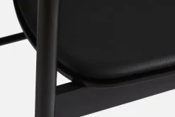 Woud Soma dining chair, black painted ash - black leather