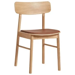 Woud Soma dining chair, oiled oak - cognac leather