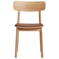 Woud Soma dining chair, oiled oak - cognac leather