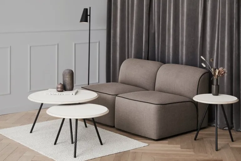 Woud Soround coffee table, 60 cm, beige nano laminate