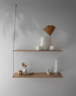 Woud Stedge add-on shelf 60 cm, white pigmented lacquered oak