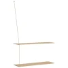 Woud Stedge shelf, 80 cm, white lacquered oak - brass