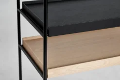 Woud Tray shelf, high, 2 oak - 2+2 black