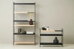 Woud Tray shelf, high, 1+2 oak - 1+2 black