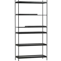 Woud Tray shelf, high, black