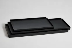 Woud Tray shelf, low, black