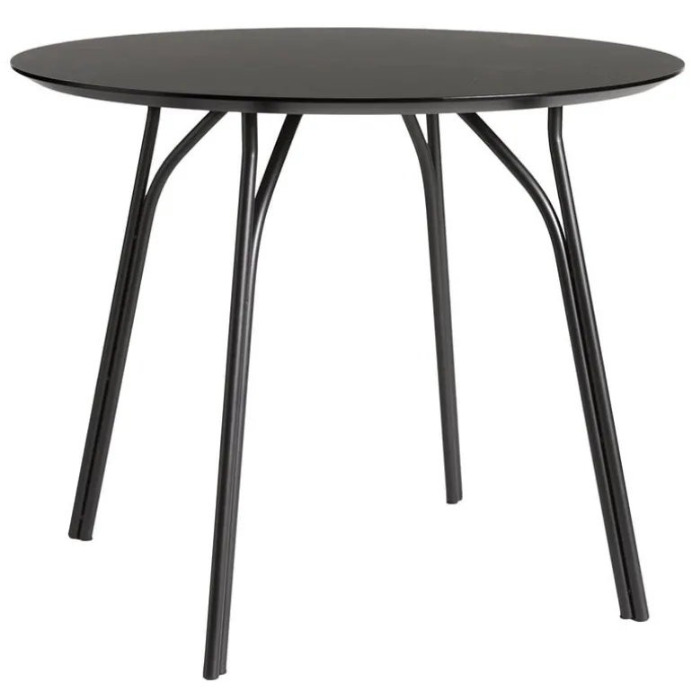 Woud Tree dining table, round 90 cm, black