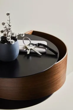 Woud Wallie wall drawer, walnut - black