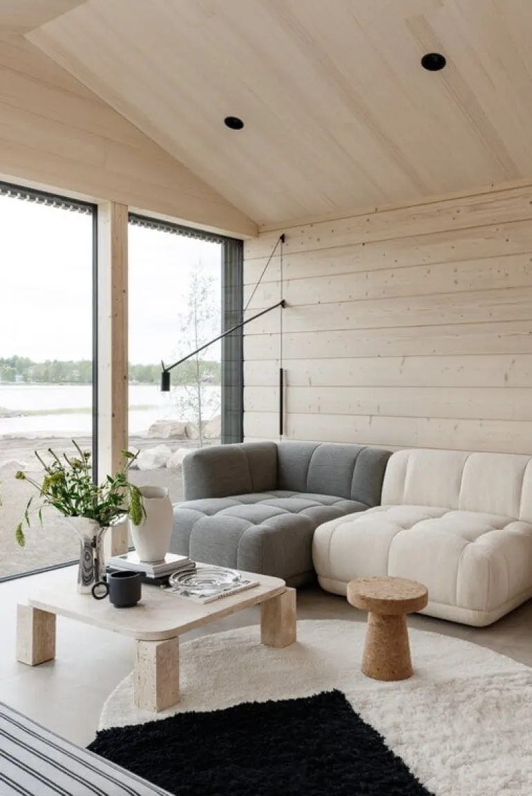 Woven Works Arc rug, black and white