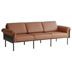 Yrjö Kukkapuro Ateljee 3-seater sofa, black - cognac leather