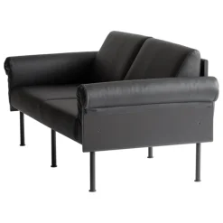 Yrjö Kukkapuro Ateljee 2-seater sofa, black - black leather