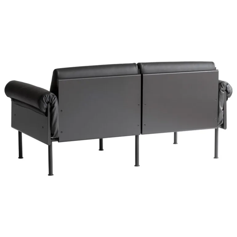 Yrjö Kukkapuro Ateljee 2-seater sofa, black - black leather