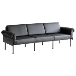 Yrjö Kukkapuro Ateljee 3-seater sofa, black - black leather
