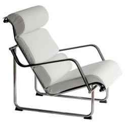 Yrjö Kukkapuro Remmi lounge chair, chrome - white leather