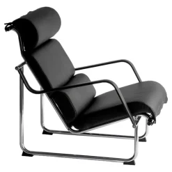 Yrjö Kukkapuro Remmi lounge chair, chrome - black leather