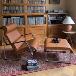 Yrjö Kukkapuro Remmi lounge chair, chrome - cognac leather