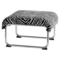 Yrjö Kukkapuro Remmi ottoman, chrome - Artek Zebra
